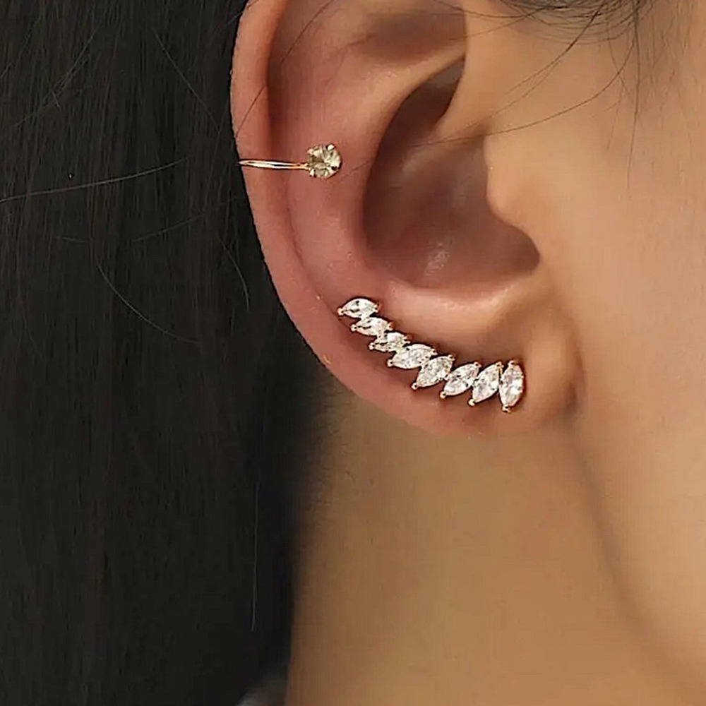 Gold Zircon Ear Climber